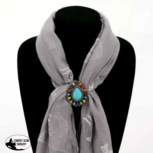 0007 - Western Style Stone Scarf Slide