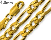 14K Gold Plated Sterling Silver Figaro Chain 4.0MM