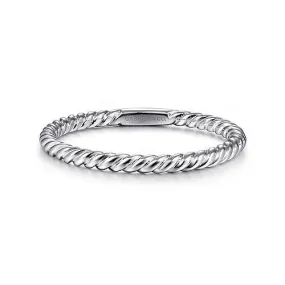 14K W Gold Twisted Rope Stackable Ring