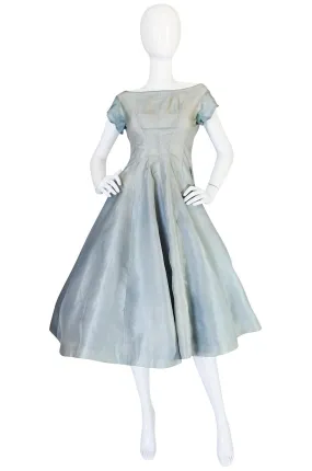 1950s Ice Blue Silk Organza Suzy Perette Dress