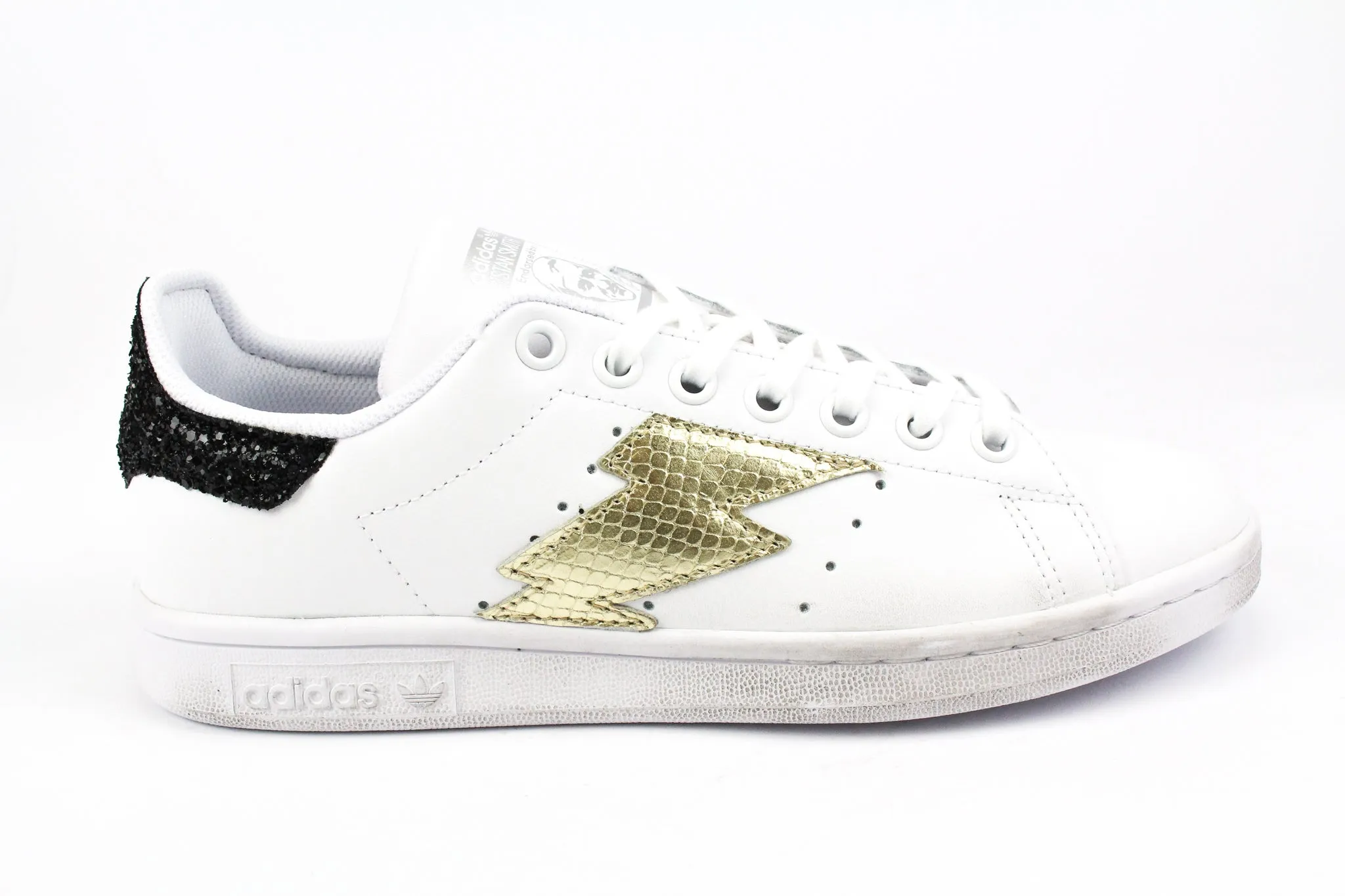 Adidas Stan Smith Fulmine Pitone Laminato & Black Glitter