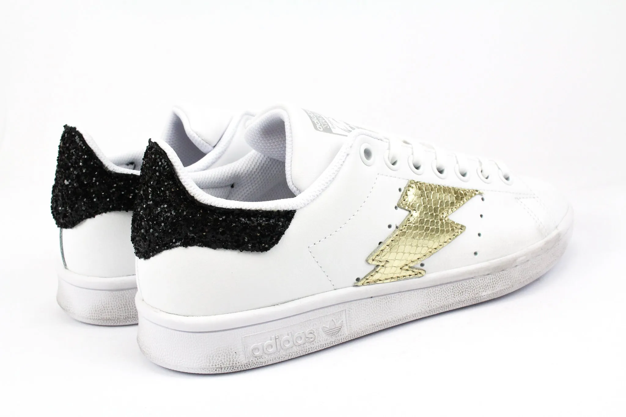 Adidas Stan Smith Fulmine Pitone Laminato & Black Glitter