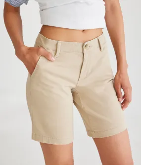 Aeropostale Womens' Uniform Bermuda Shorts - Tan - Size 0 - Polyester - Teen Fashion & Clothing Summer Tan