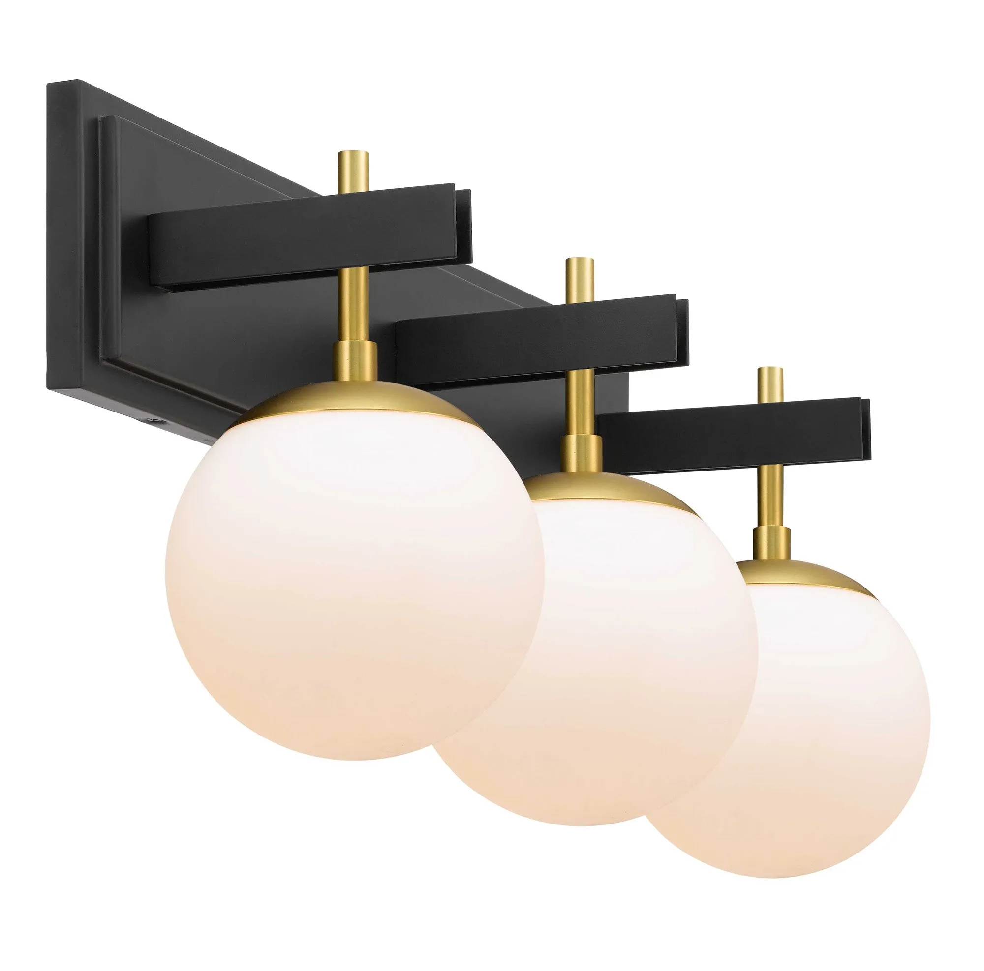 Allie 352B03BLSB 3-Light Vanity Light - Black/Satin Brass