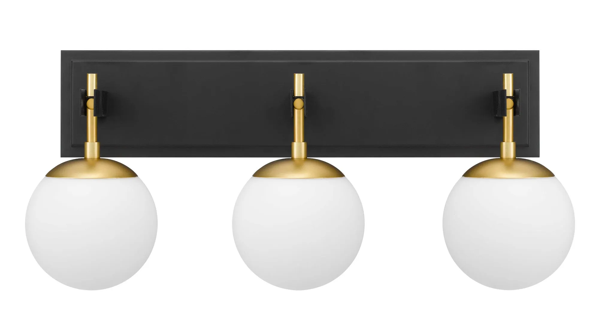 Allie 352B03BLSB 3-Light Vanity Light - Black/Satin Brass