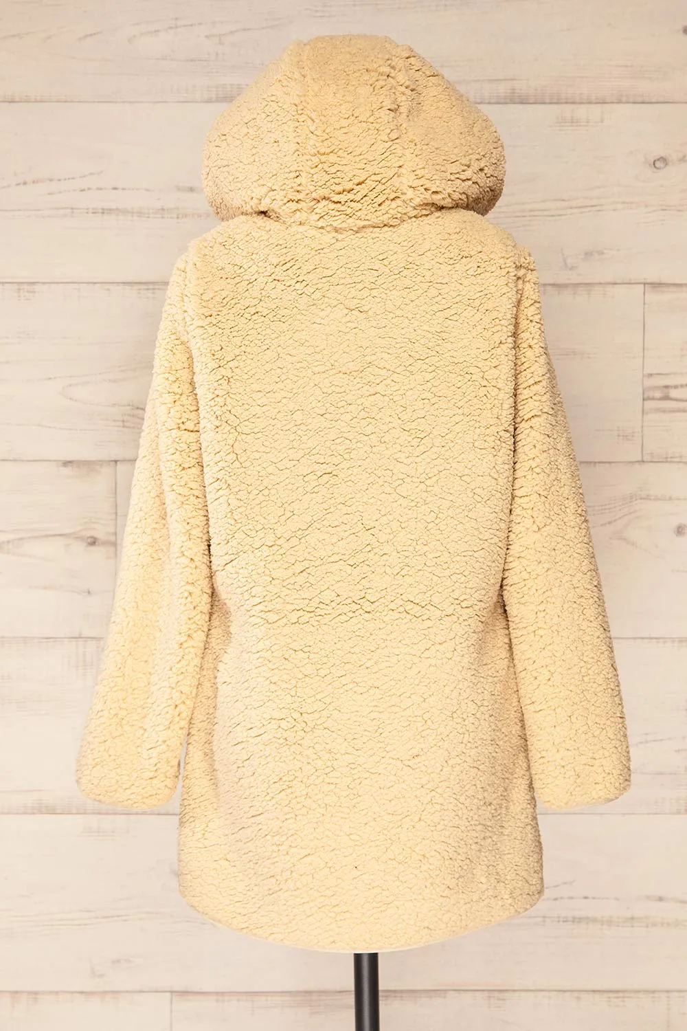 Amstelveen | Beige Fleece Coat w/ Hood and Pockets