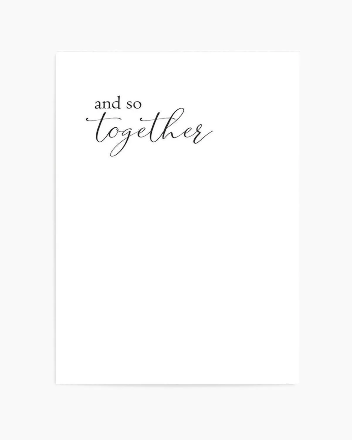 And So Together... Art Print