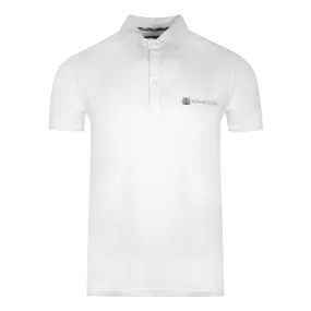 Aquascutum Aldis Crest Block Logo White Polo Shirt