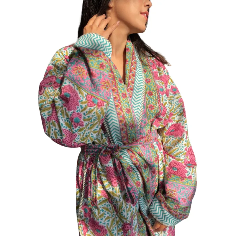 Baagheecha Quilted Cotton Robe