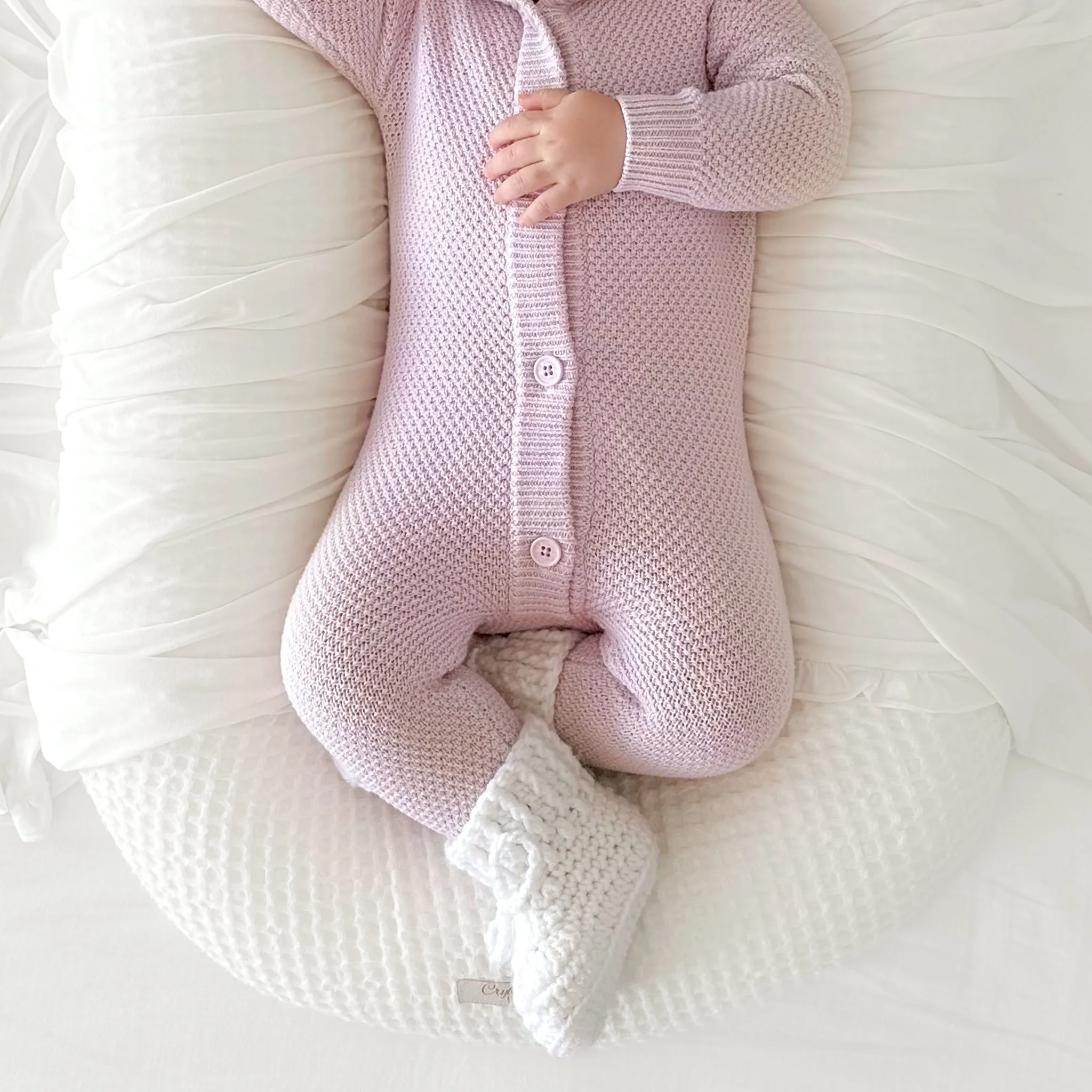 Bear Knitted Romper - Lilac Blossom