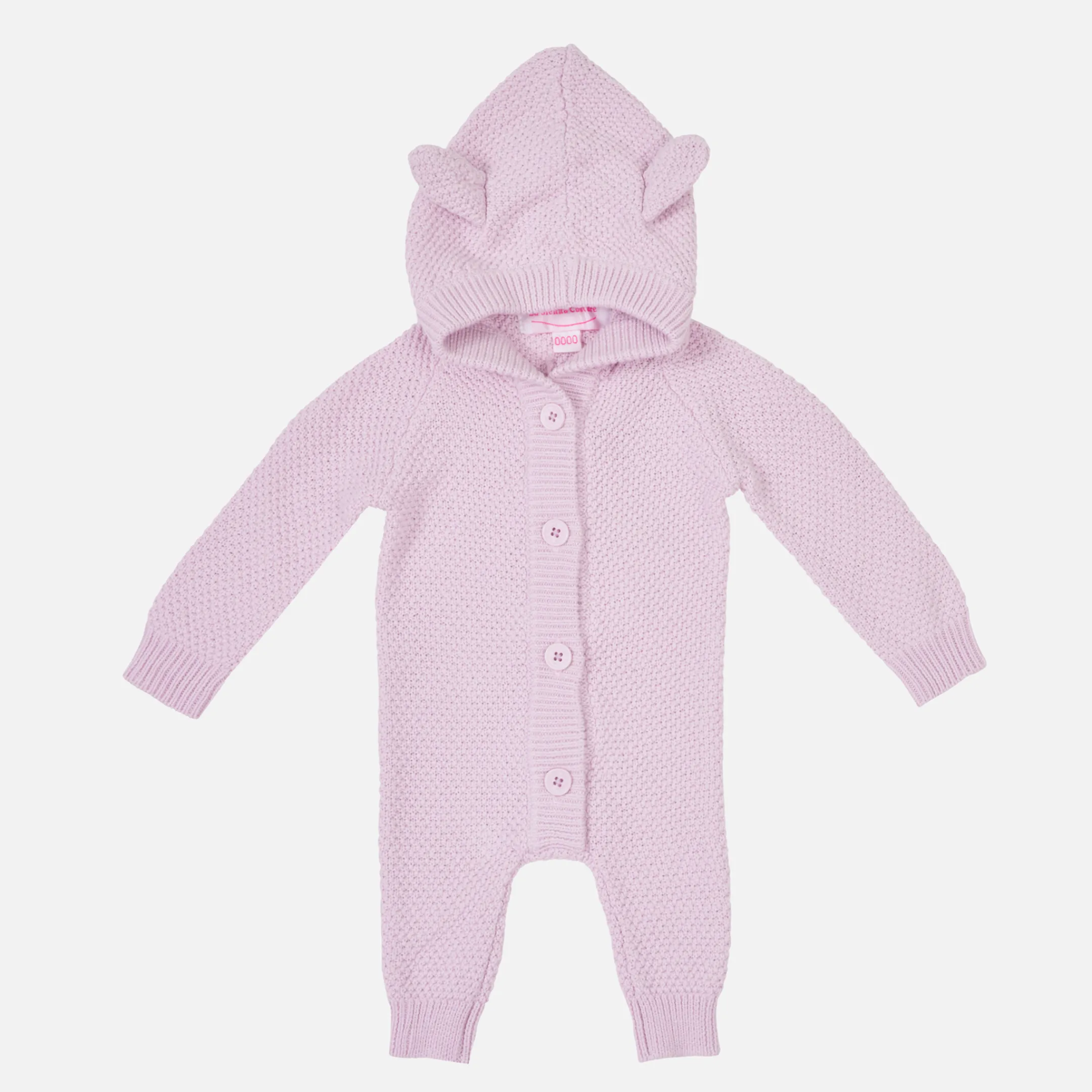 Bear Knitted Romper - Lilac Blossom