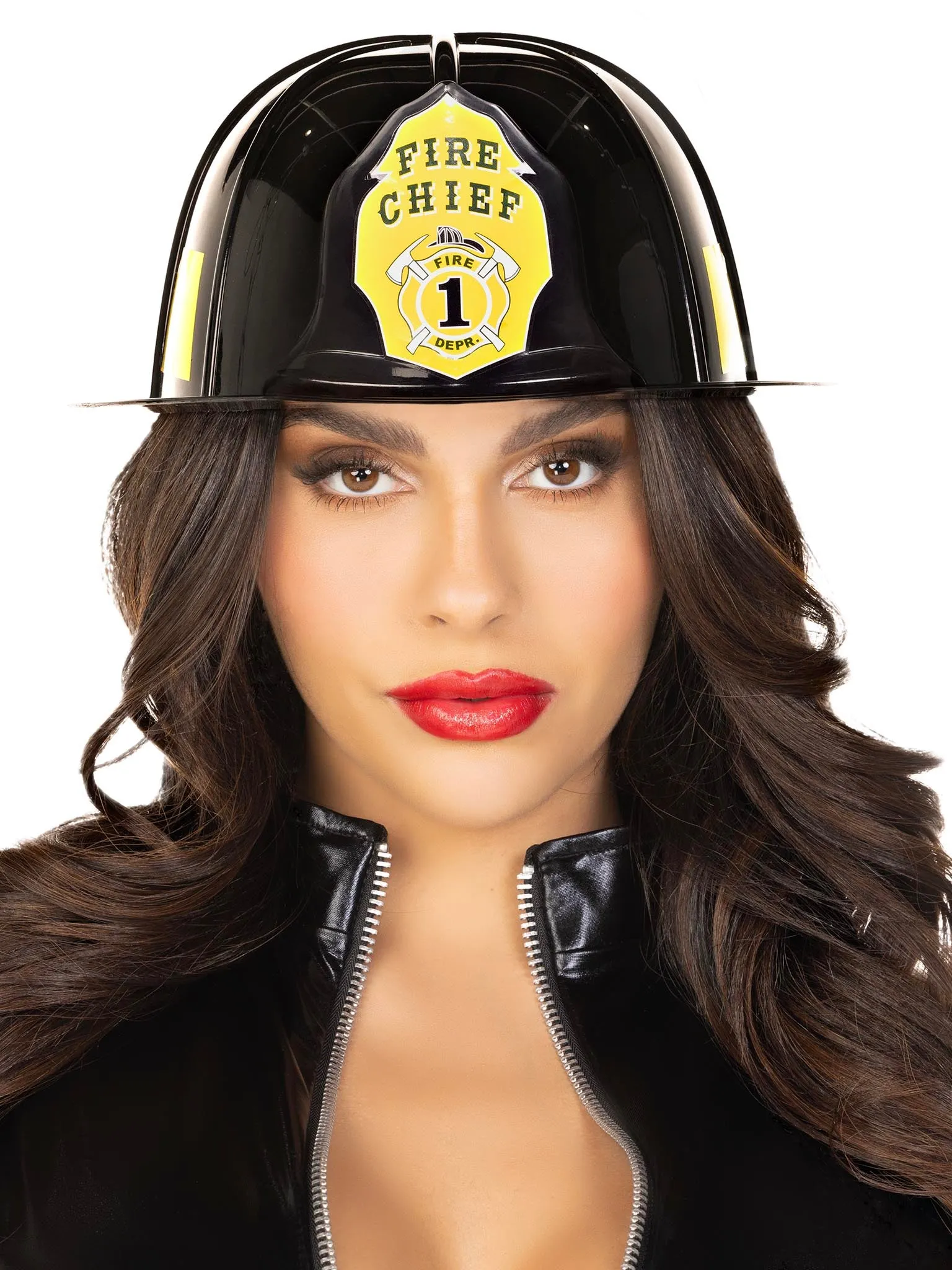 Black Fire Chief Costume Hat