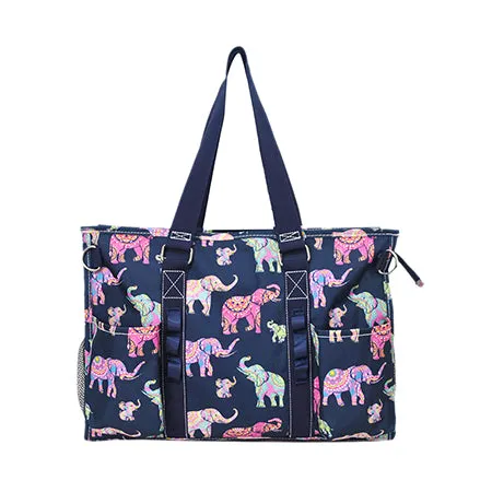 Bohemian Elephant NGIL Zippered Lined Caddy Organizer Tote Bag