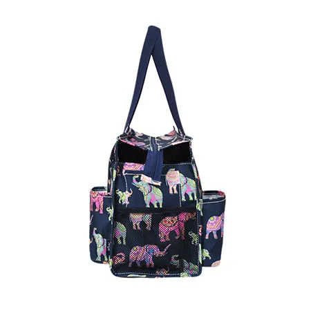 Bohemian Elephant NGIL Zippered Lined Caddy Organizer Tote Bag