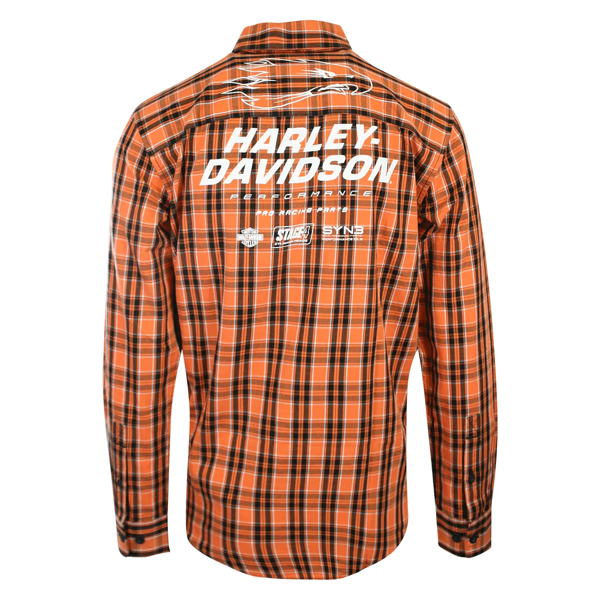 Branded  Men's Shirt Orange Screamin' Eagle Plaid L/S (S55)