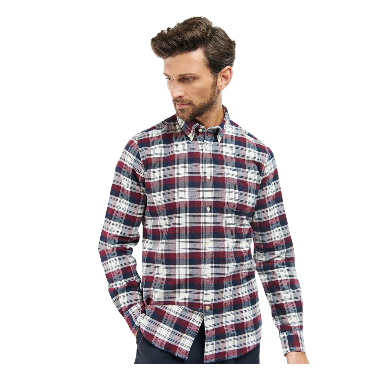 Camicia Uomo Barbour Stonewall Tailored Bordeaux Multicolor