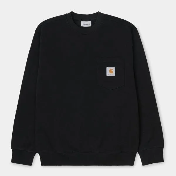 Carhartt WIP Pocket Crewneck Sweatshirt Black - Gold