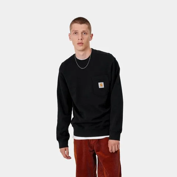 Carhartt WIP Pocket Crewneck Sweatshirt Black - Gold