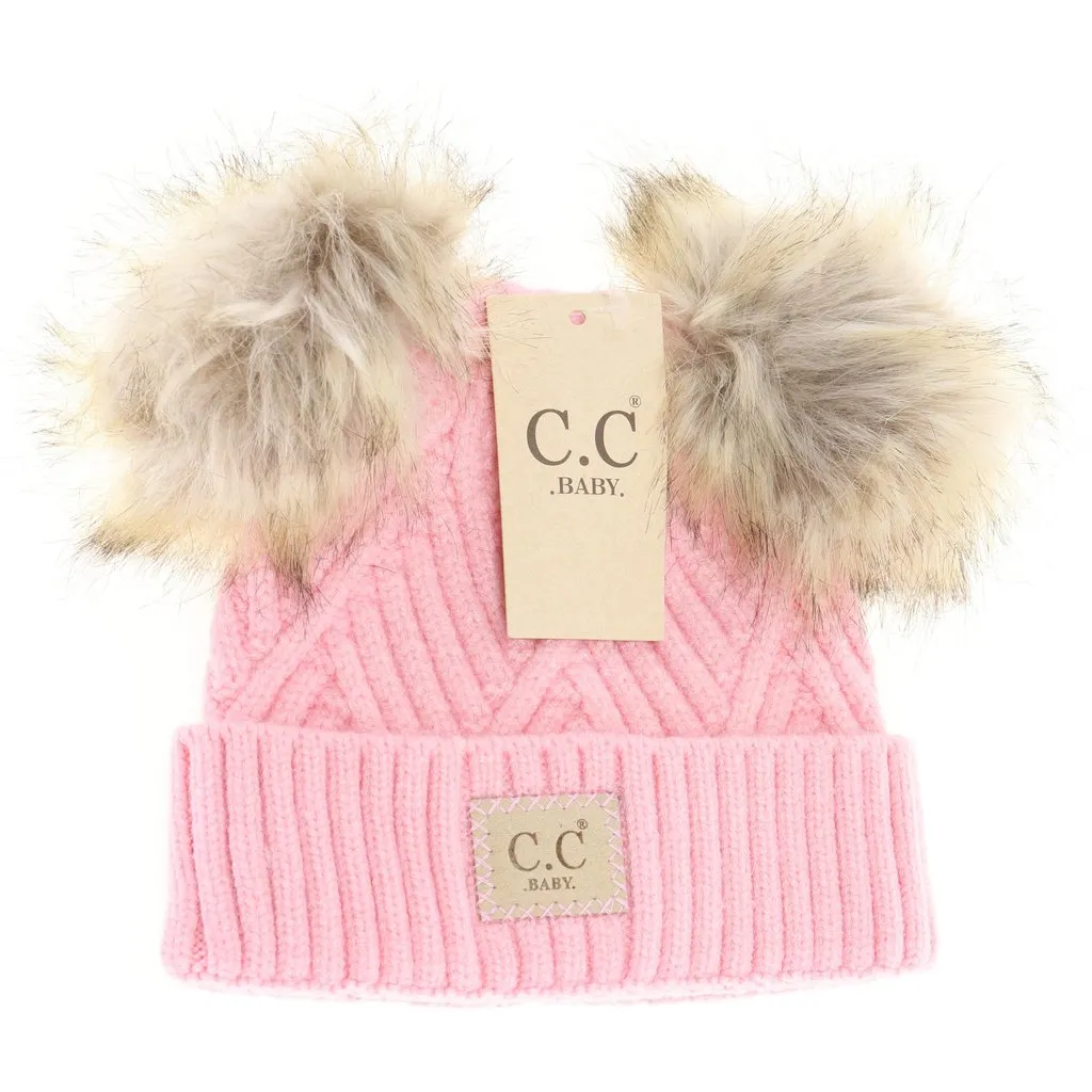 C.C. Baby Large Patch Heathered Double Pom