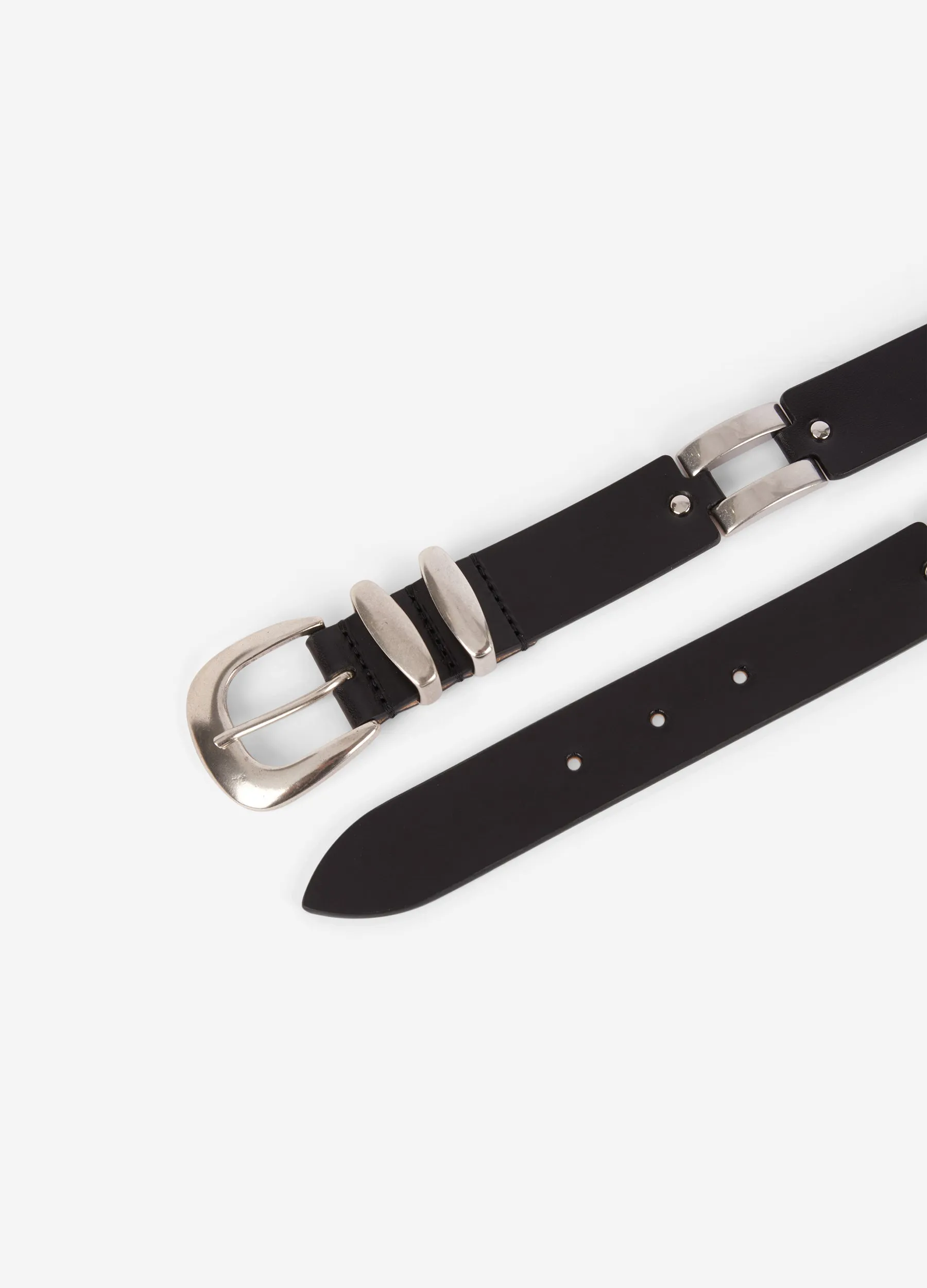 ceinture western en cuir noir