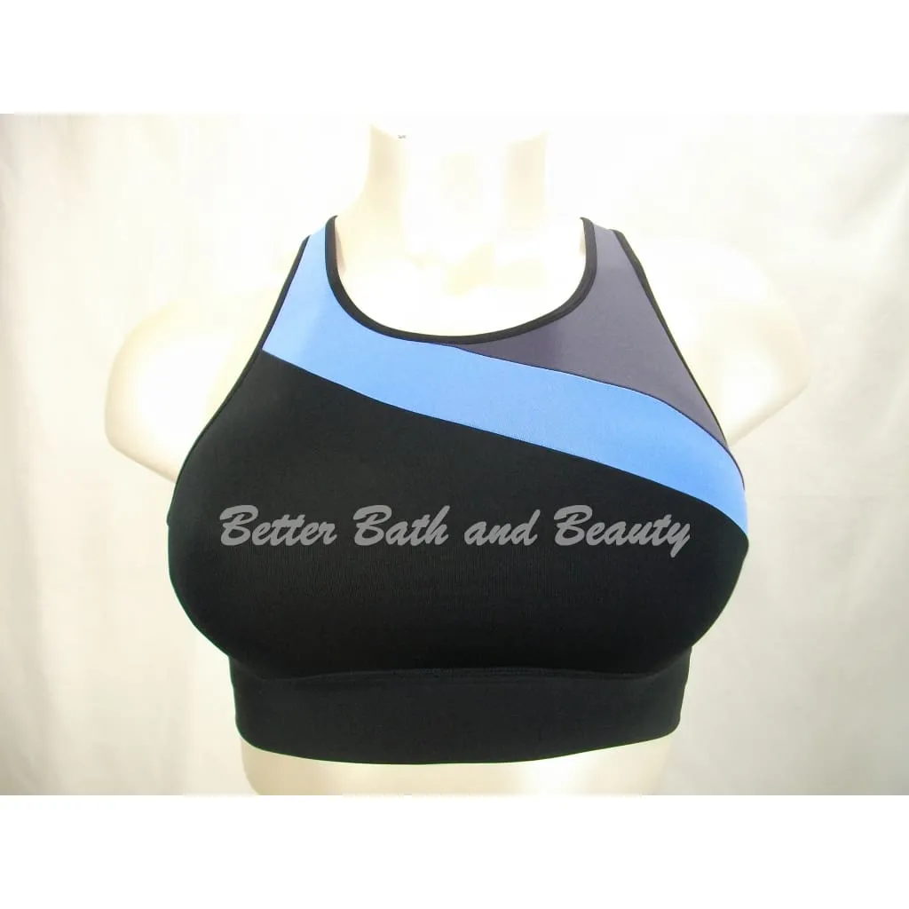 Champion C9 N9683 Asymetrical Longline Wire Free Sports Bra SMALL Blue & Black NWT