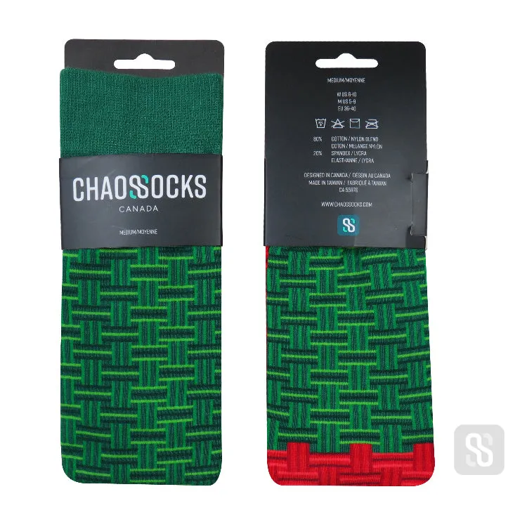 Chaossocks Christmas Basket Weave