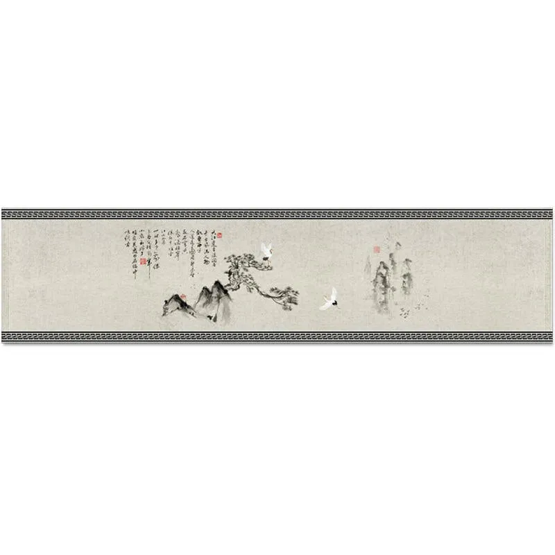 Chinese Ink Style Tea Mat Zen Waterproof Table Runner