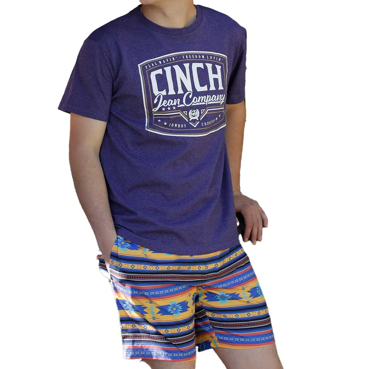 Cinch Men's 8" Inseam Serape Print Swim Trunks - Multi