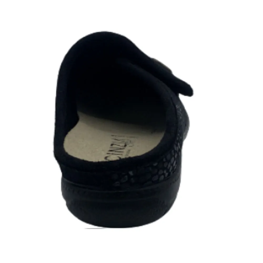 Cinzia Soft - Art. MQ6036 003-Pantofole da Donna -Colore Nero- Materiale pelle