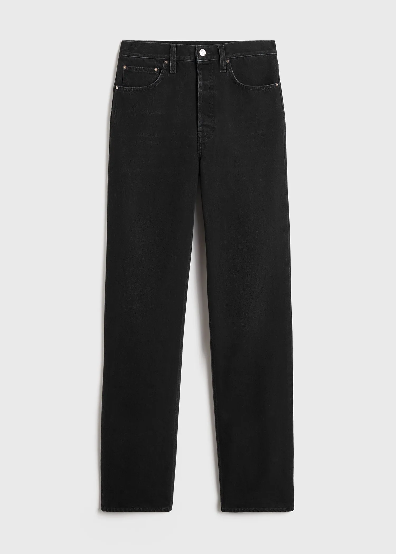 Classic cut denim full length faded black