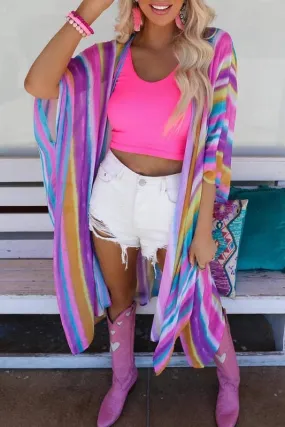 Colorful Striped Oversized Kimono