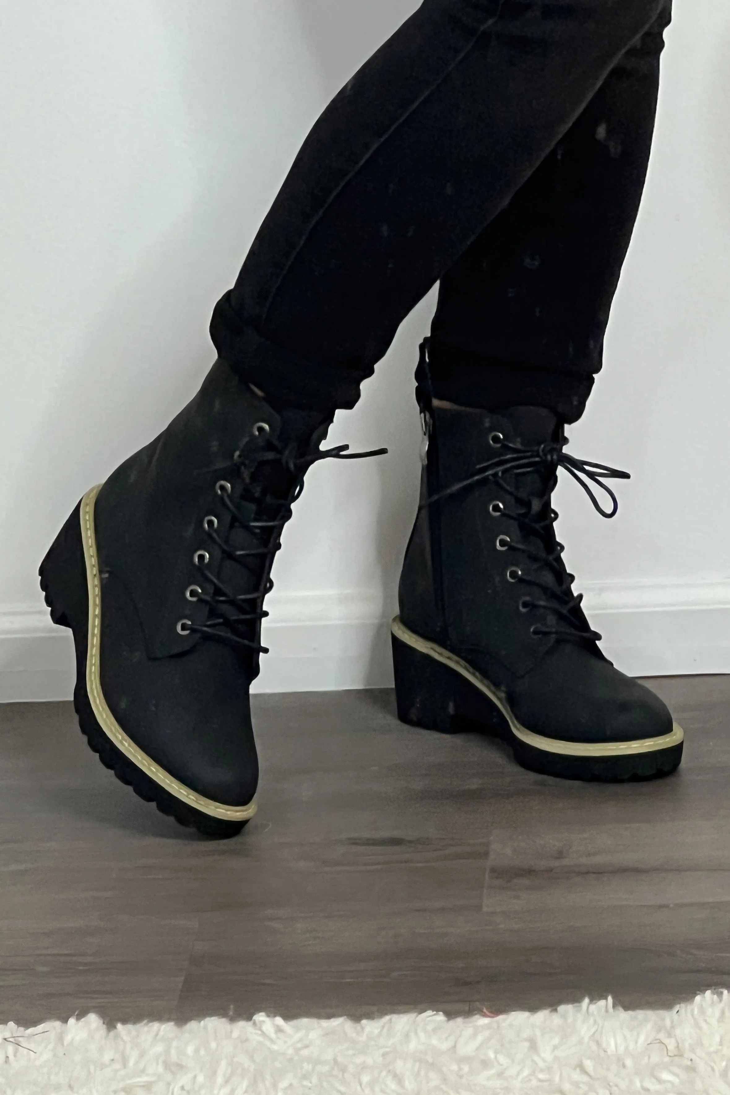 Corkys Ghosted Combat Boots : Black