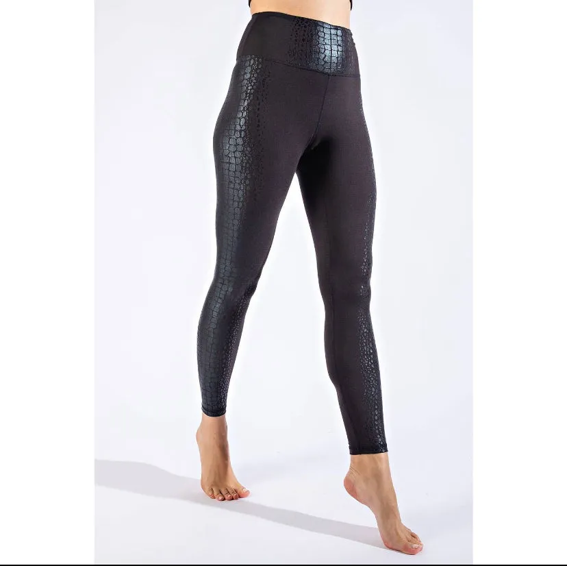 Crocodile Side Panel Leggings