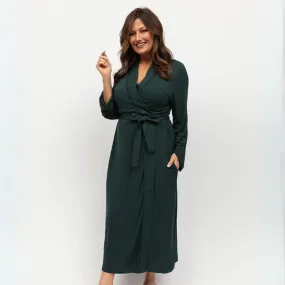 CyberJammies Anne Jersey Long Robe Emerald