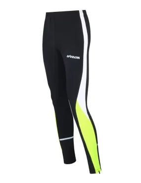 Damen Laufhose Tight Lang Schwarz Neon