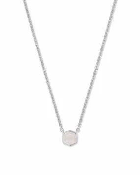 Davie Pendant Necklace in Sterling Silver Rainbow Moonstone