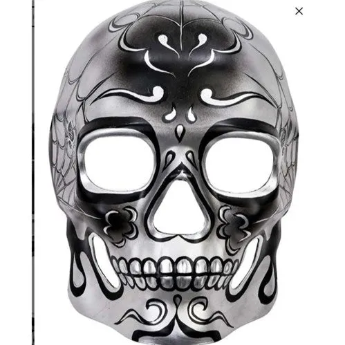 Day of the Dead Silver Skull Mask