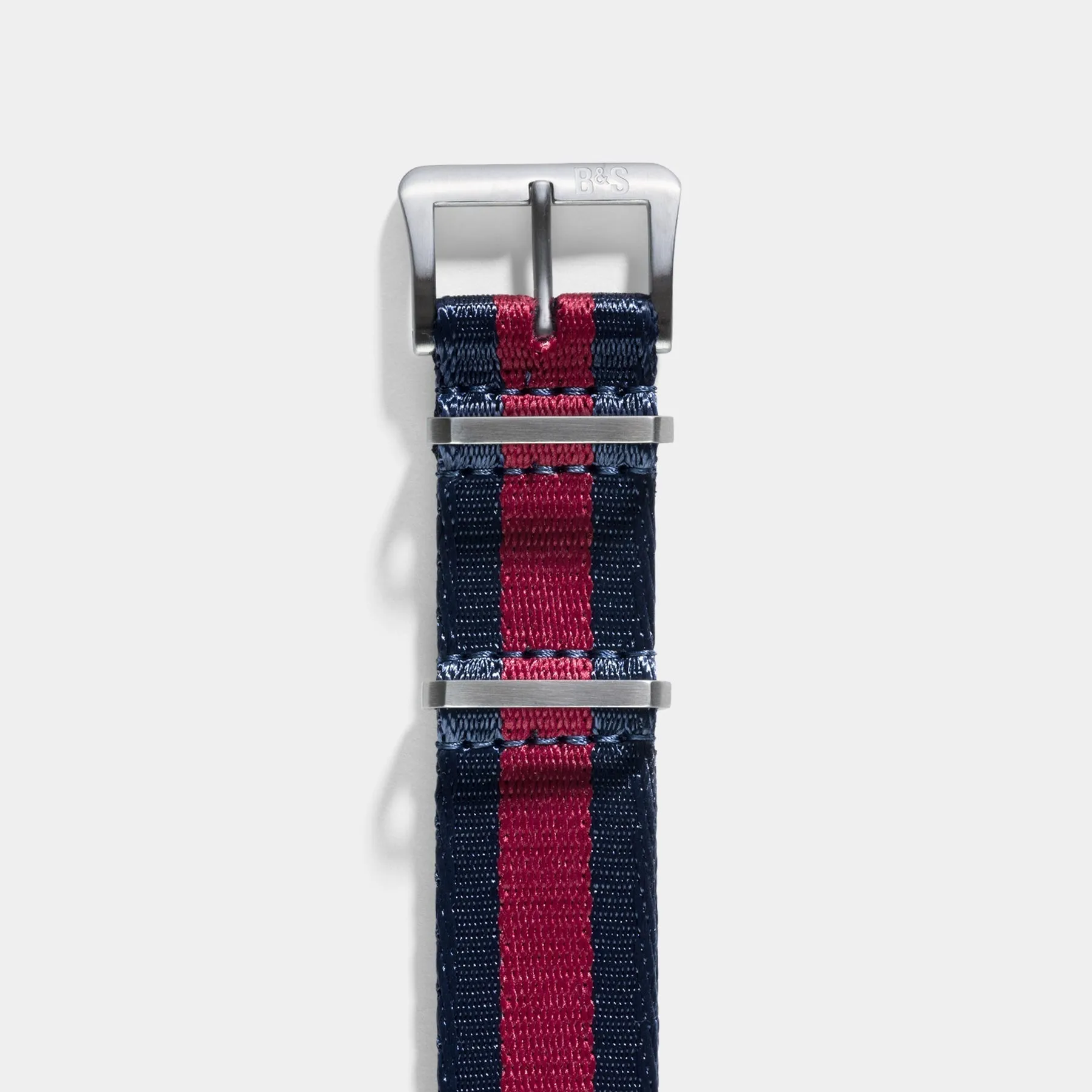 Deluxe Nylon Single Pass Watch Strap Navy Red