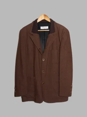 Dirk Bikkembergs Hommes 1980s brown wool four button blazer