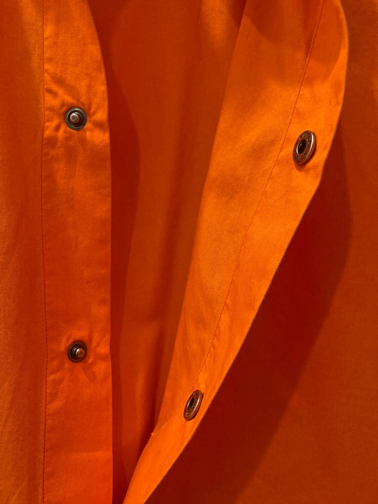 Dirk Bikkembergs Hommes 1990s orange cotton metal button shirt - M