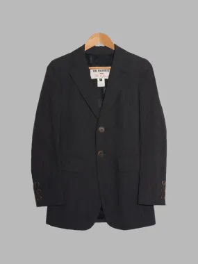 Dirk Bikkembergs Hommes Pour La Femme 1990s dark grey paneled wool blazer