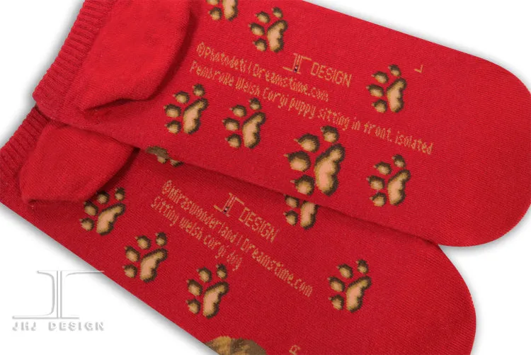 Dogs Ankles - Welsh Corgi Men Size Red