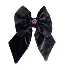 Evangeline Black Velvet Hair Bow