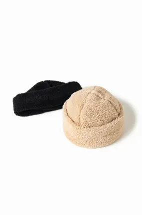 Faux Shearling Crown Hat | Tan