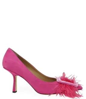 Fuchsia Suede Heel Pump