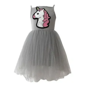 Grey Unicorn Princess Tutu Dress