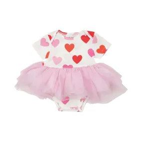 HEARTS TWIRLY S/S TUTU BODYSUIT DRESS