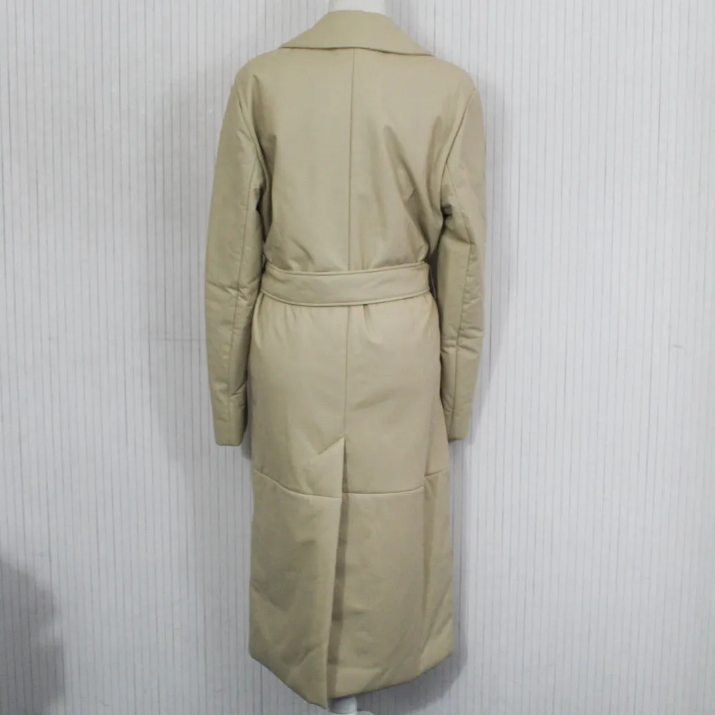 Joseph Brand New £1695 Eggshell Cola Padded Leather Belted Coat XXS/XS/S/M