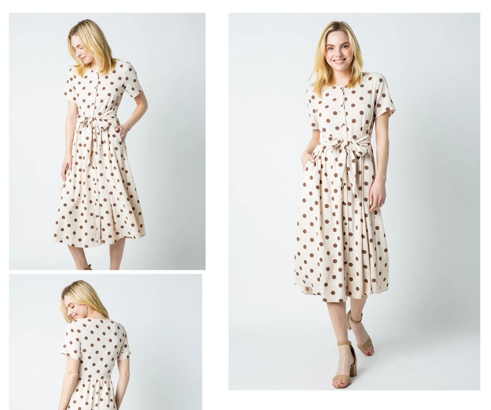 Kendal Polka Dot Midi Dress