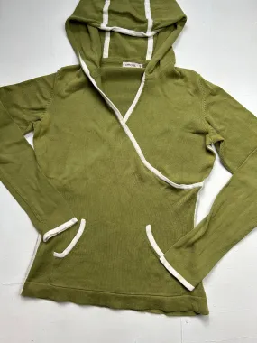 Khaki knitted hoodie jumper (S)